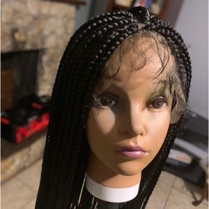 Full Double Lace Box Braid Wig with Baby hair”32”
